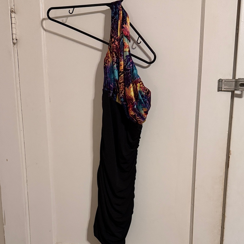 Speechless Multicolor and Black Asymmetrical Dress